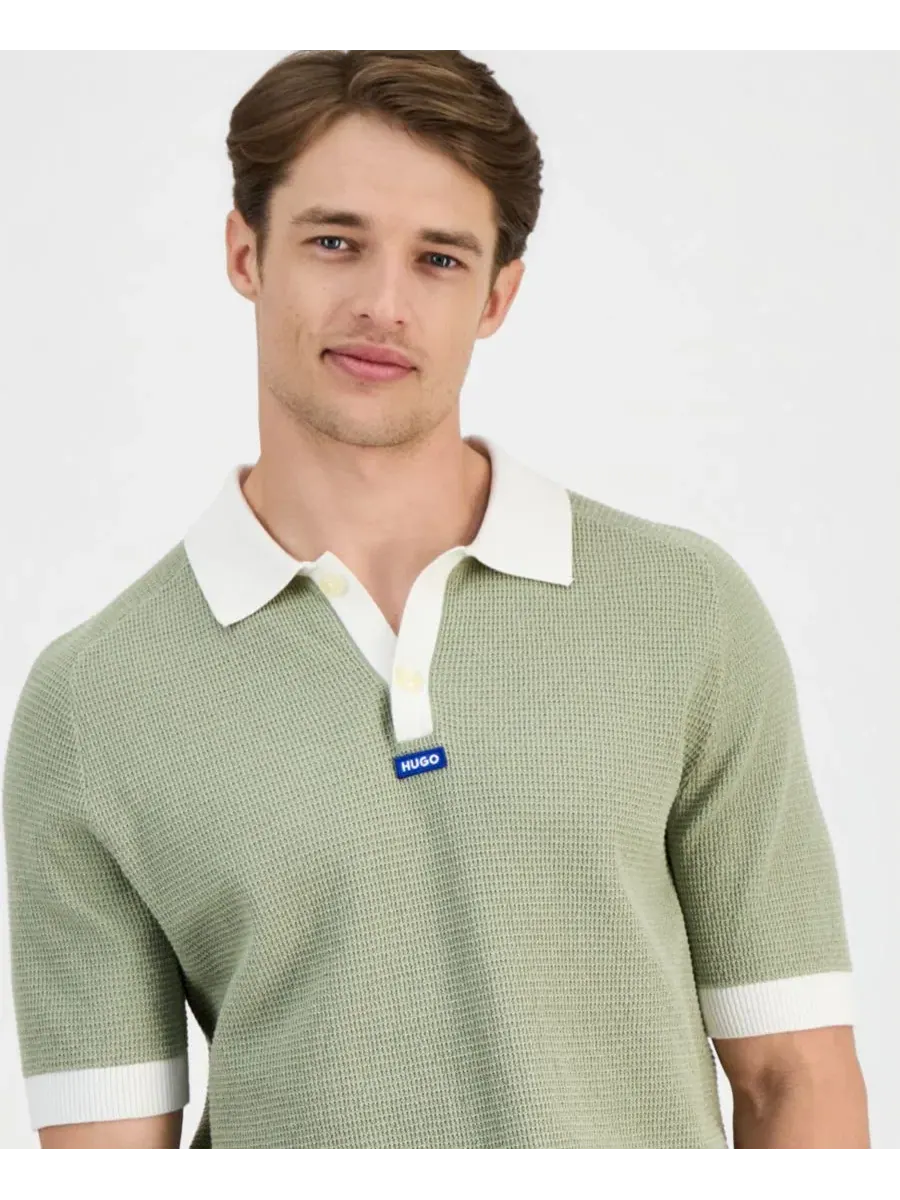 Поло с контрастной отделкой Siablo Polo Shirt Hugo Boss — изображение 3 из 8, бежевый