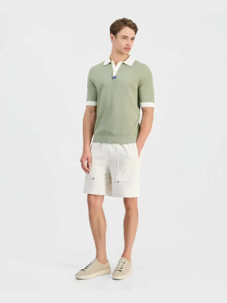 Поло с контрастной отделкой Siablo Polo Shirt Hugo Boss — изображение 4 из 8, бежевый