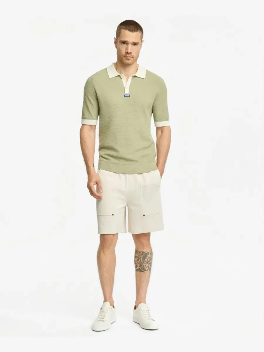 Поло с контрастной отделкой Siablo Polo Shirt Hugo Boss — изображение 6 из 8, бежевый