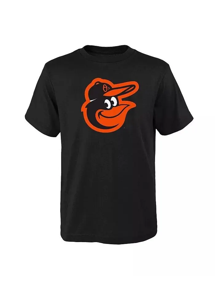 Футболка основной команды Big Boys and Girls Black Baltimore Orioles Logo Outerstuff — изображение 1 из 1