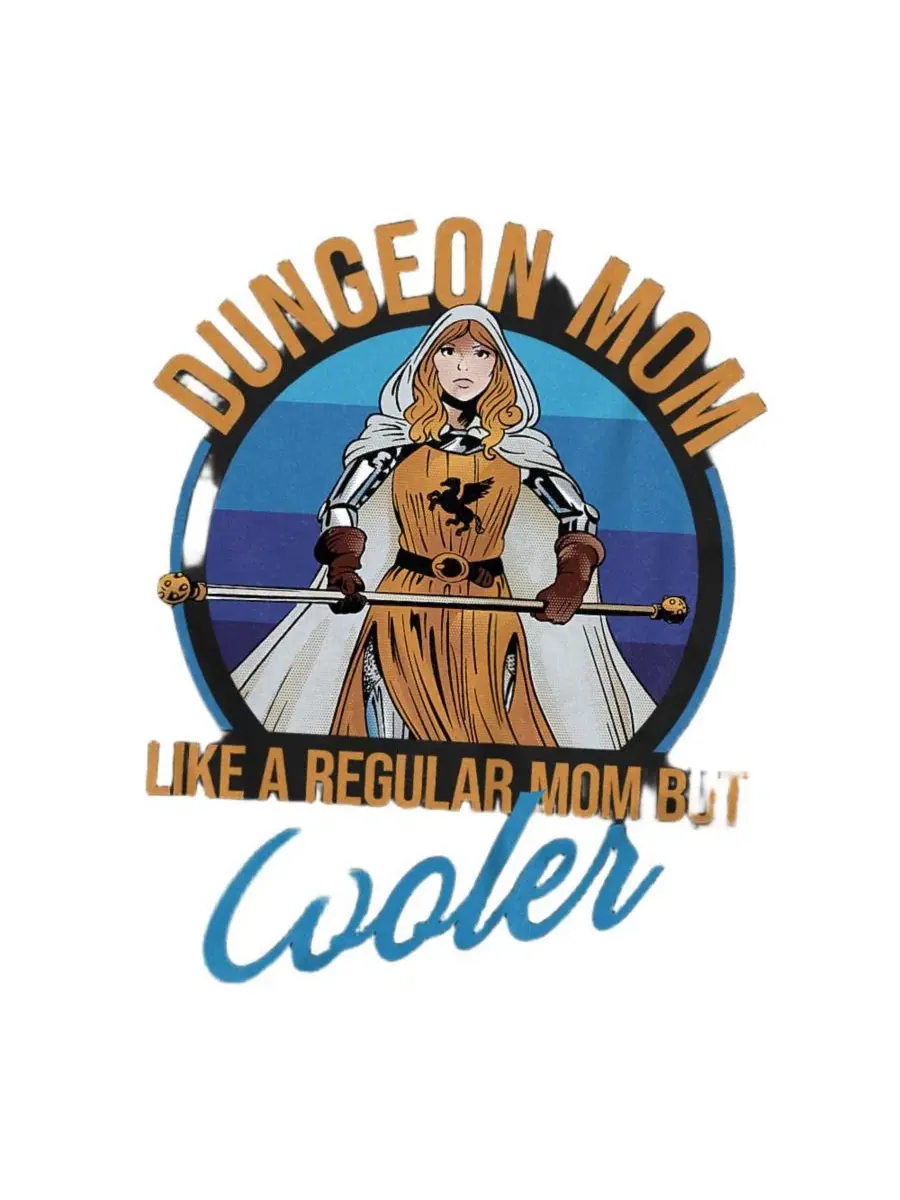 Футболка с длинным рукавом Dungeon Mom D&D — изображение 2 из 3, черный