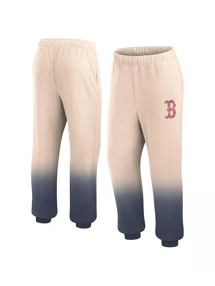 Женские светло-коричневые/темно-синие брюки для отдыха Boston Red Sox Luxe с эффектом омбре Fanatics — синий