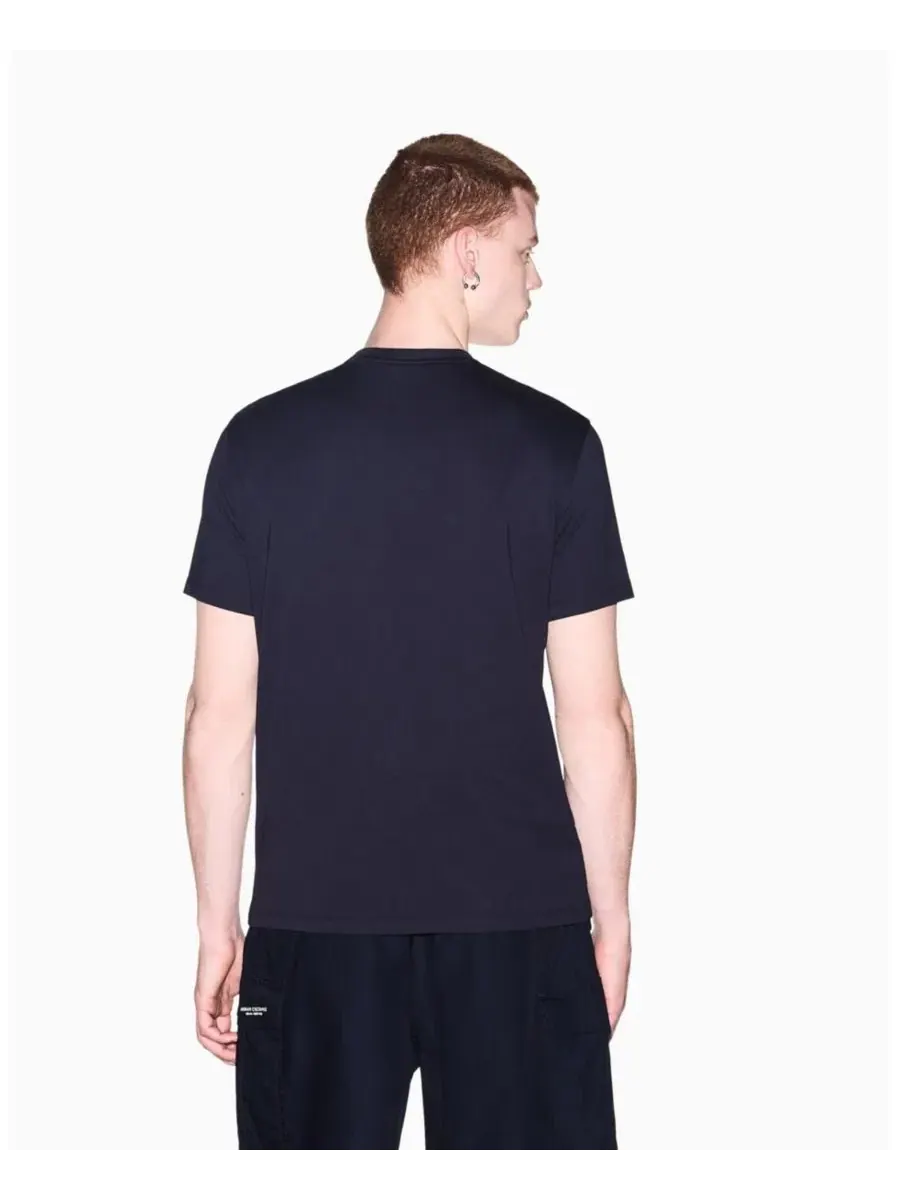 Футболка с коротким рукавом, слим-фит, с принтом A|X Armani Exchange — изображение 3 из 7, глубокий темно-синий