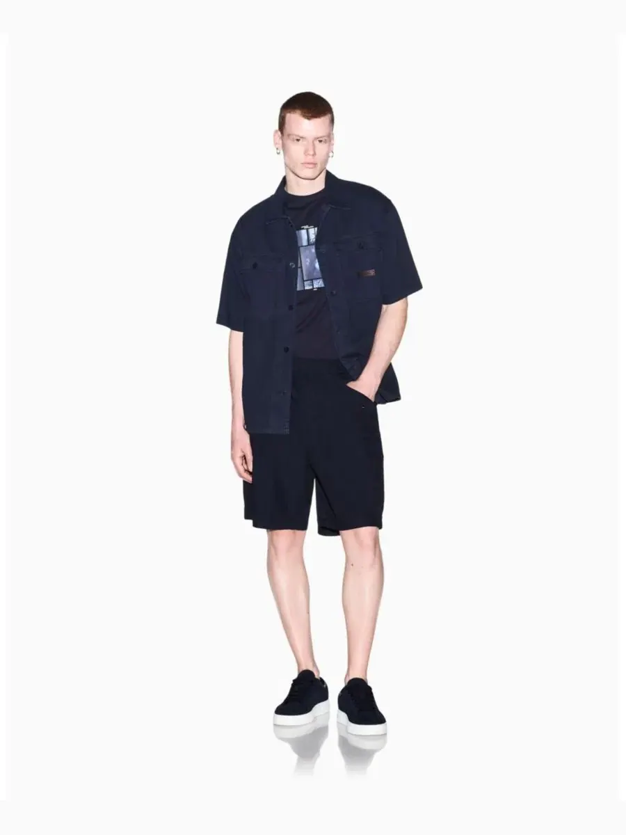 Футболка с коротким рукавом, слим-фит, с принтом A|X Armani Exchange — изображение 4 из 7, глубокий темно-синий
