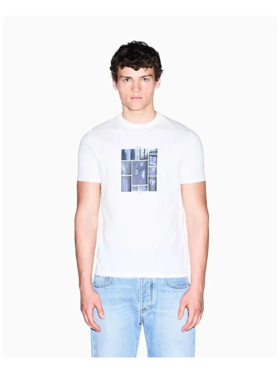 Футболка с коротким рукавом и принтом Collage Box A|X Armani Exchange — изображение 1 из 7, белый