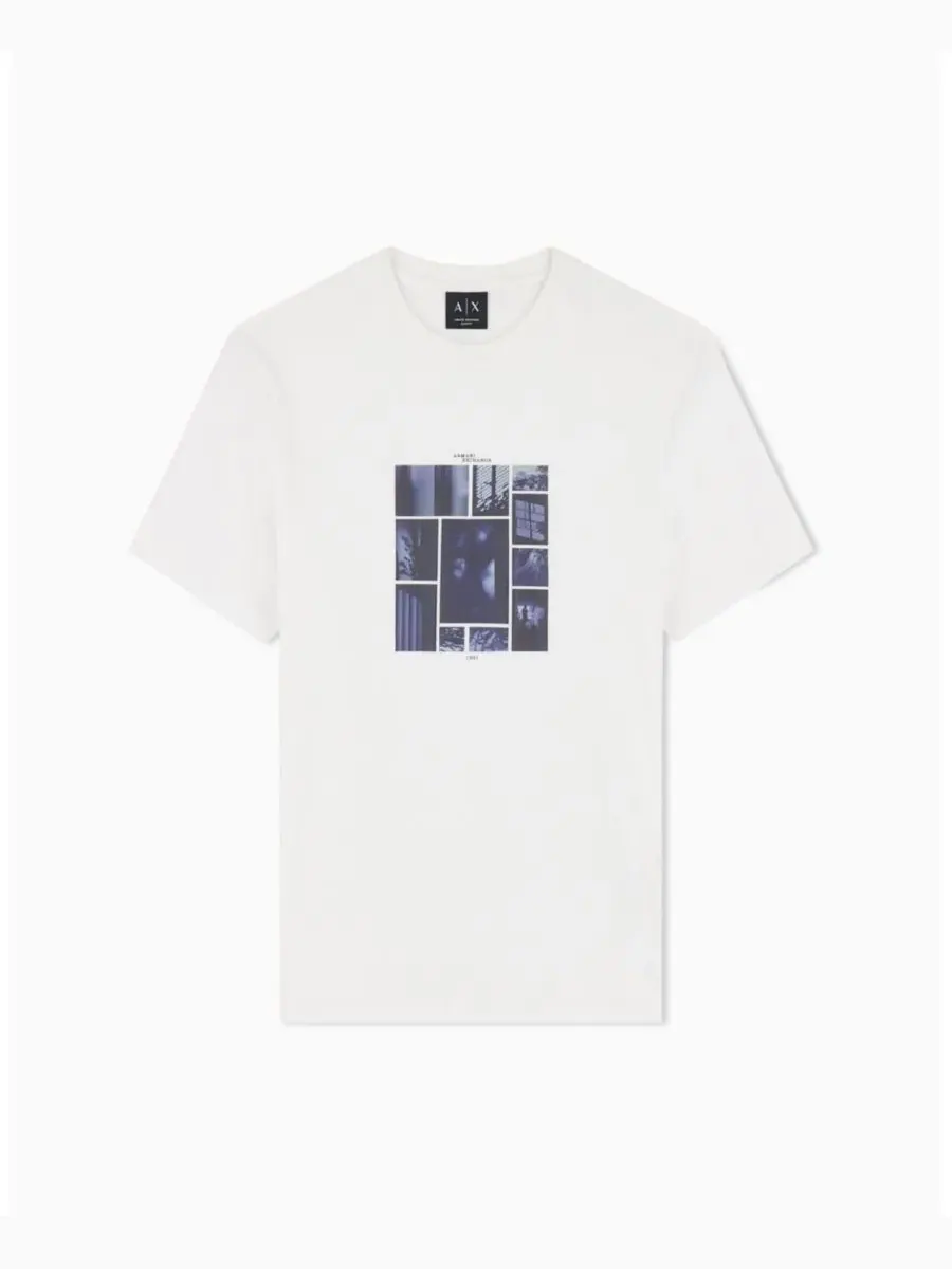 Футболка с коротким рукавом и принтом Collage Box A|X Armani Exchange — изображение 3 из 7, белый