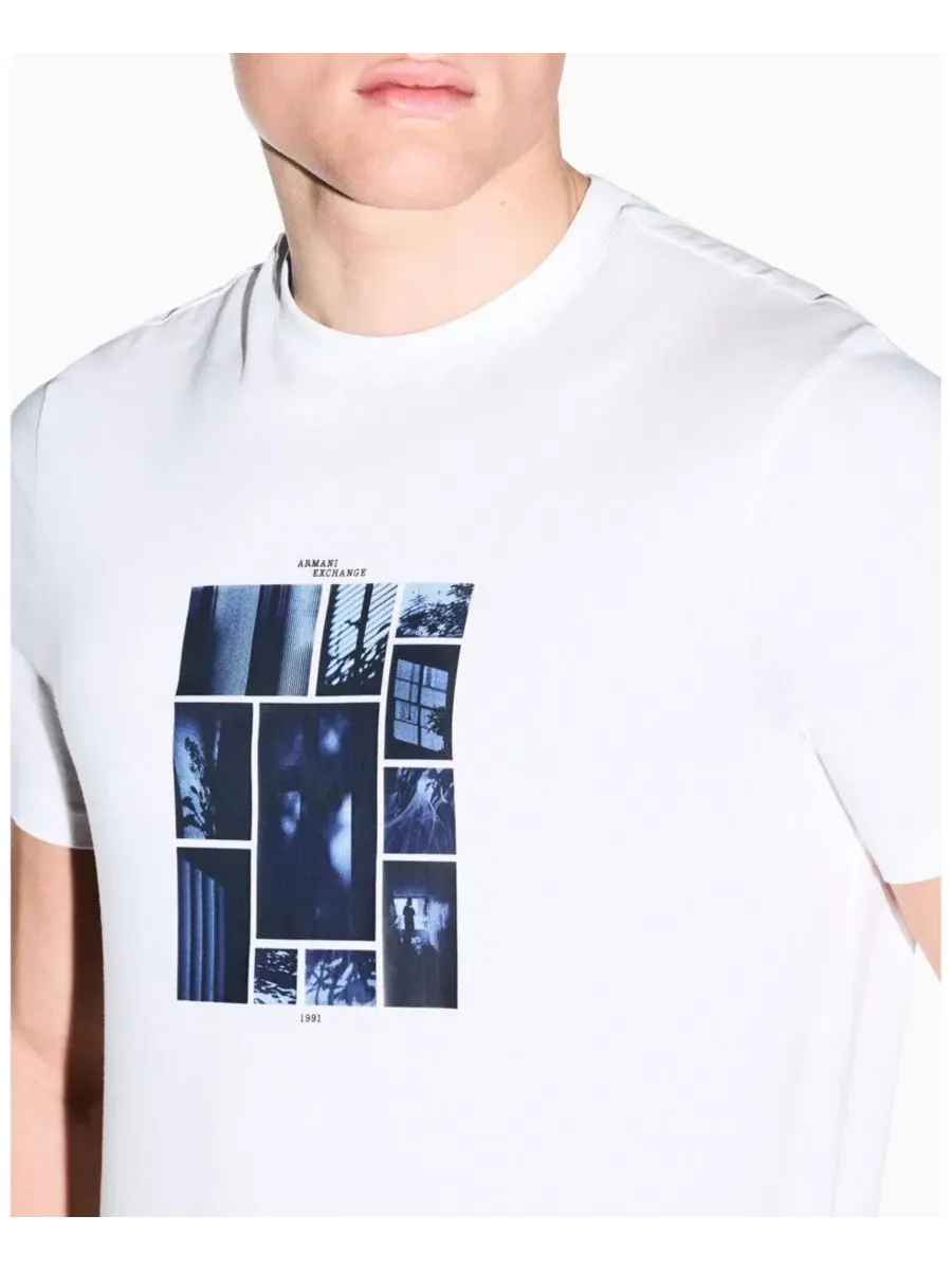 Футболка с коротким рукавом и принтом Collage Box A|X Armani Exchange — изображение 7 из 7, белый