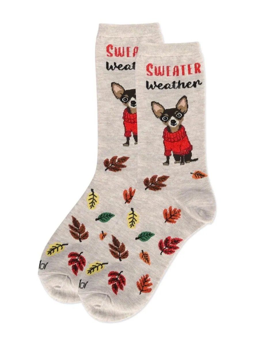 Женские носки Sweater Weather Crew Socks MeMoi — изображение 3 из 3, овсяный