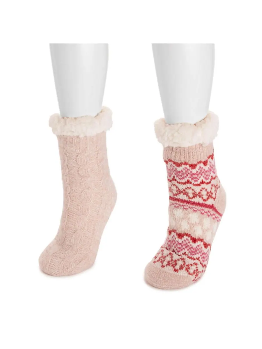 Женские носки из синели (2 шт в упаковке) MUK LUKS — изображение 3 из 3, розовый