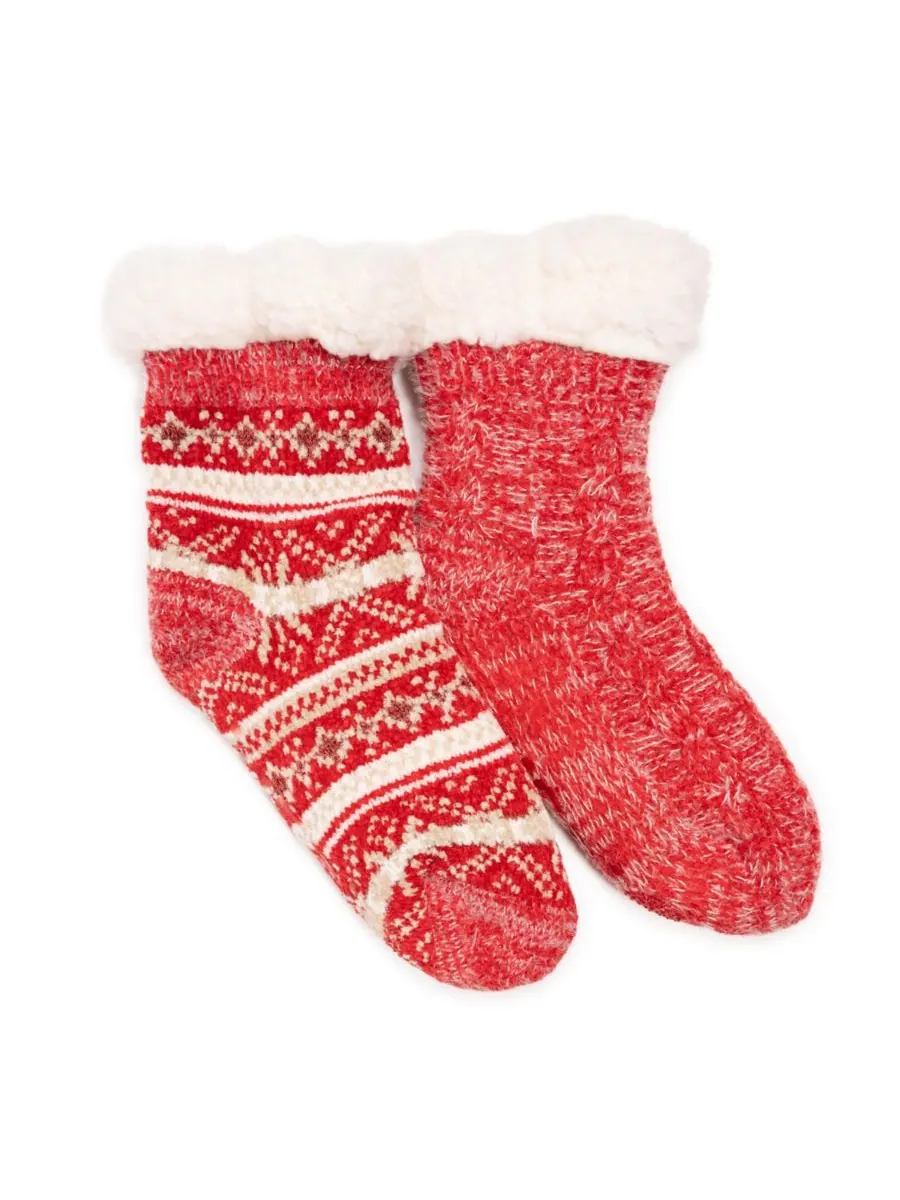 Женские носки из синели (2 шт в упаковке) MUK LUKS — изображение 1 из 3, красный