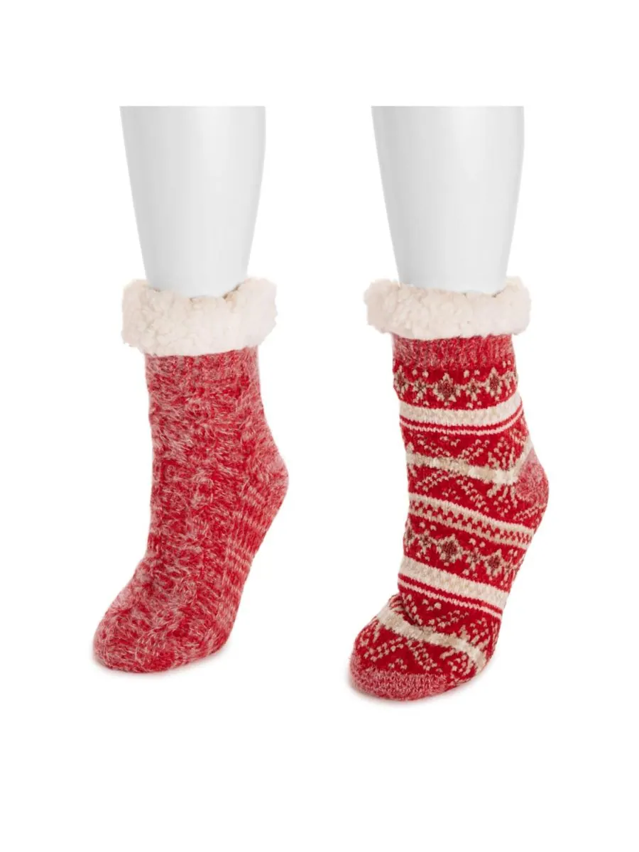Женские носки из синели (2 шт в упаковке) MUK LUKS — изображение 3 из 3, красный
