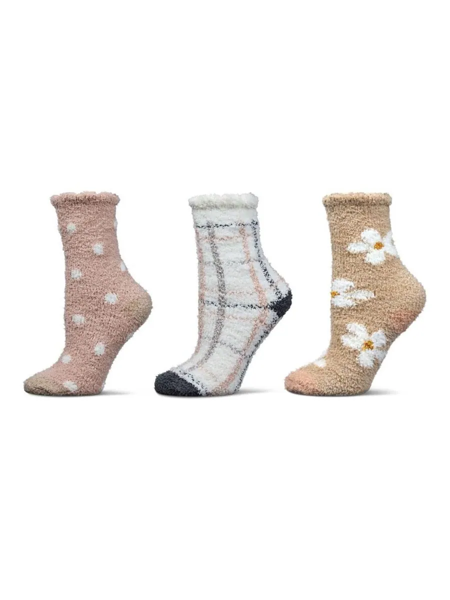 Женские уютные носки Cozy Crew Socks (3 пары в упаковке) MeMoi — изображение 1 из 3, коричневый