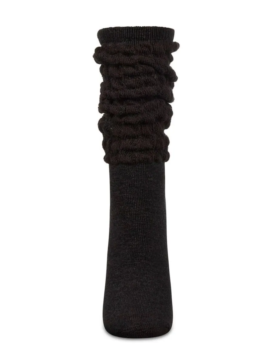 Женские носки Contessa Loose Knit Slub Extended Crew Socks MeMoi — изображение 3 из 3, черный