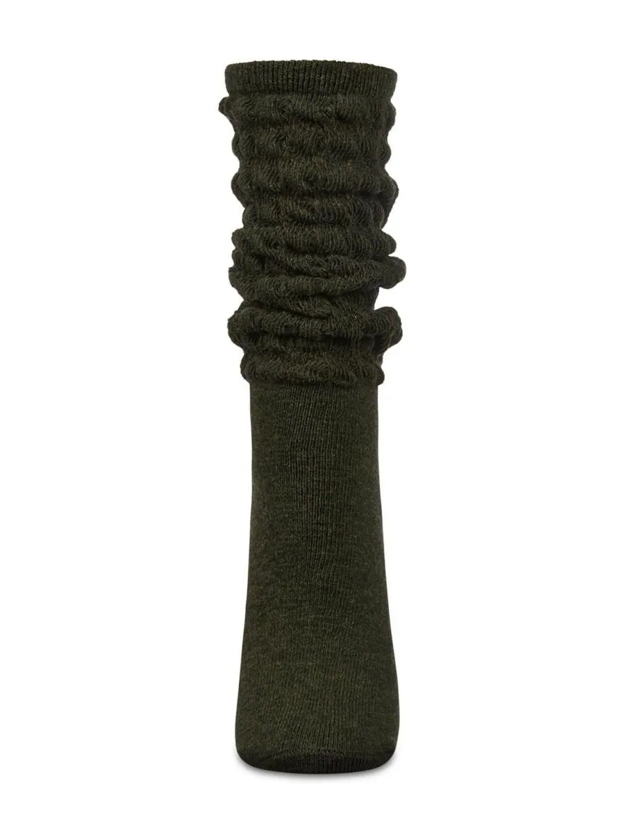 Женские носки Contessa Loose Knit Slub Extended Crew Socks MeMoi — изображение 2 из 3, зеленый