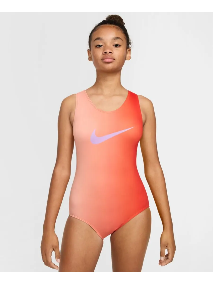 Гимнастический купальник Nike Sunrise Ombre для девочек 7-16 лет Nike Gymnastics — изображение 1 из 7, оранжевый