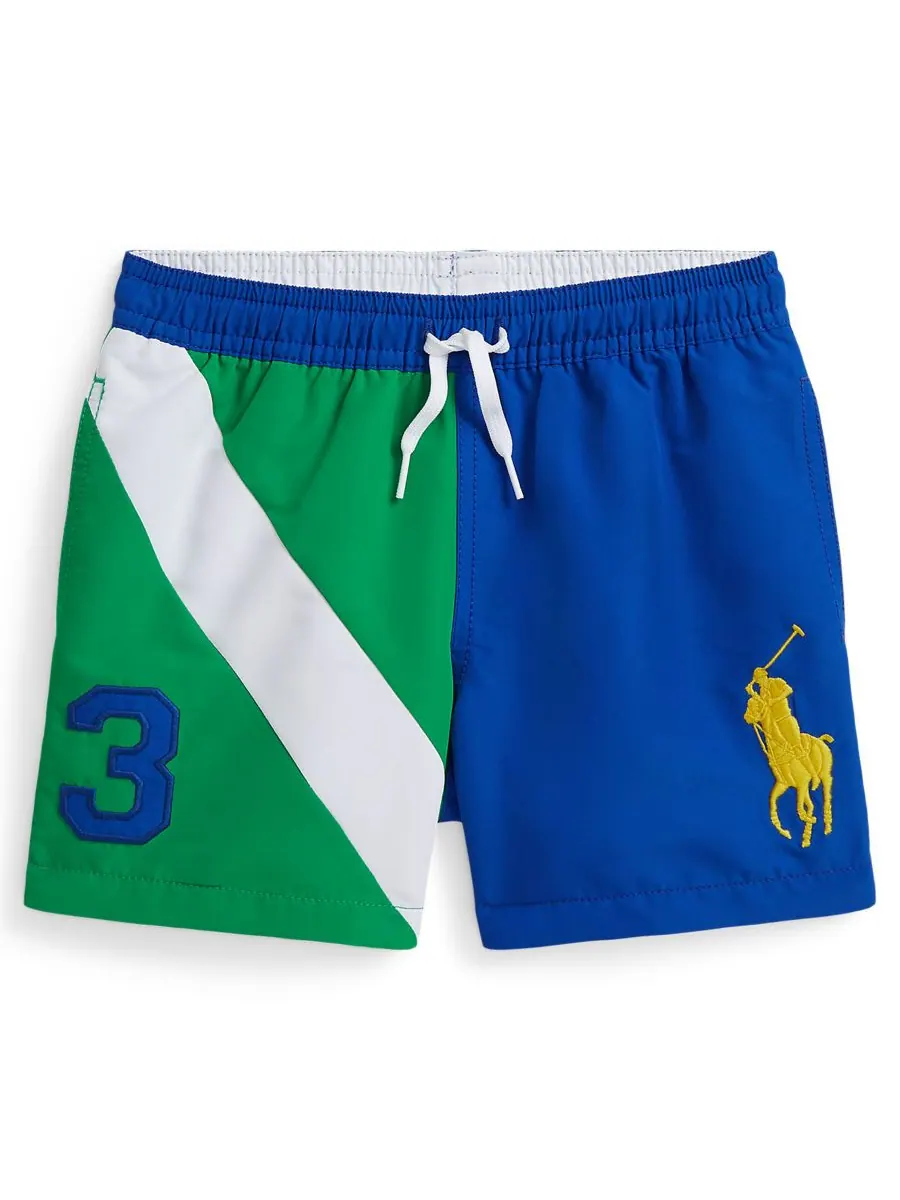 Плавки Traveler для мальчиков 2-7 лет Polo Ralph Lauren — изображение 1 из 3, зеленый/синий
