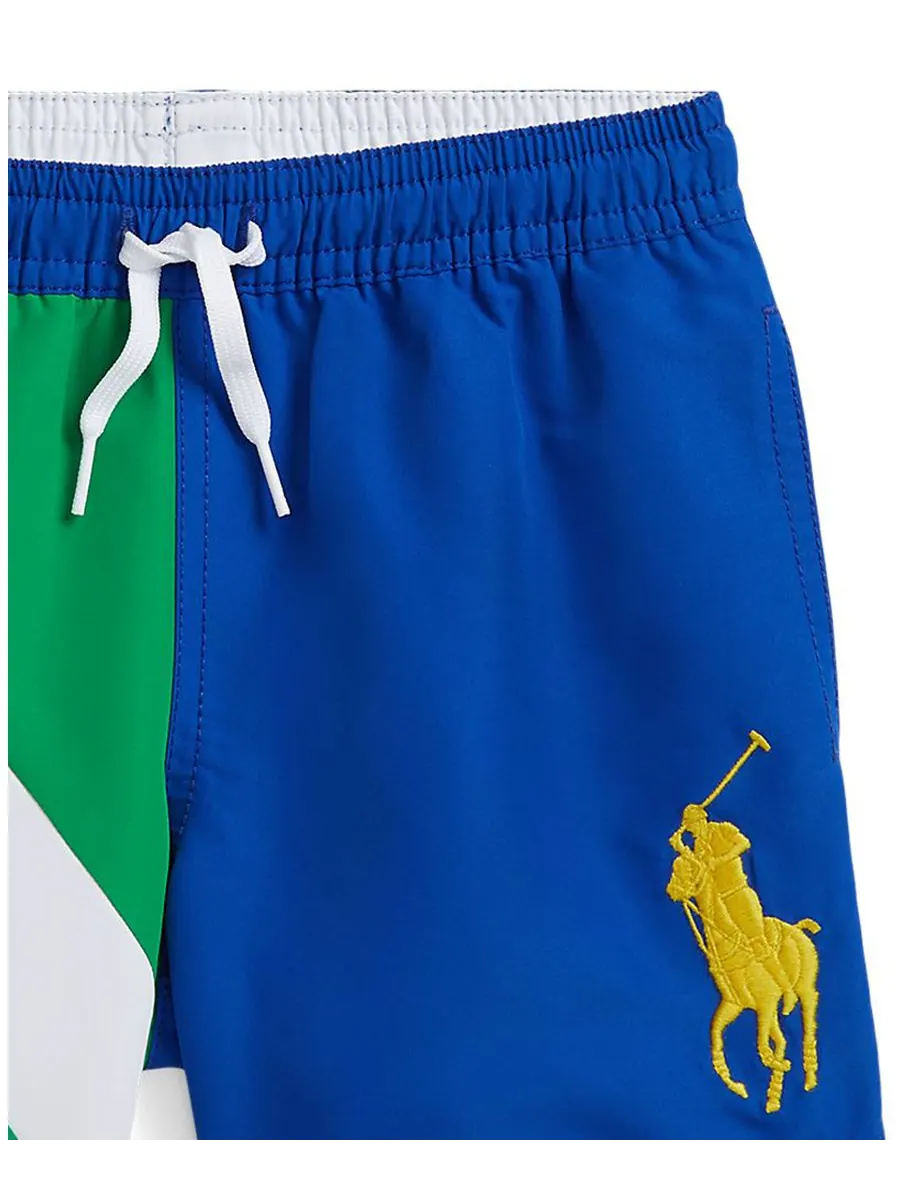 Плавки Traveler для мальчиков 2-7 лет Polo Ralph Lauren — изображение 3 из 3, зеленый/синий