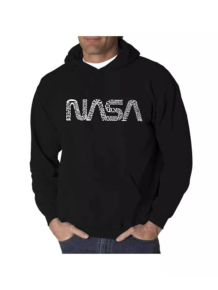 Мужская толстовка с капюшоном Word Art - Worm Nasa LA Pop Art — изображение 1 из 3, черный