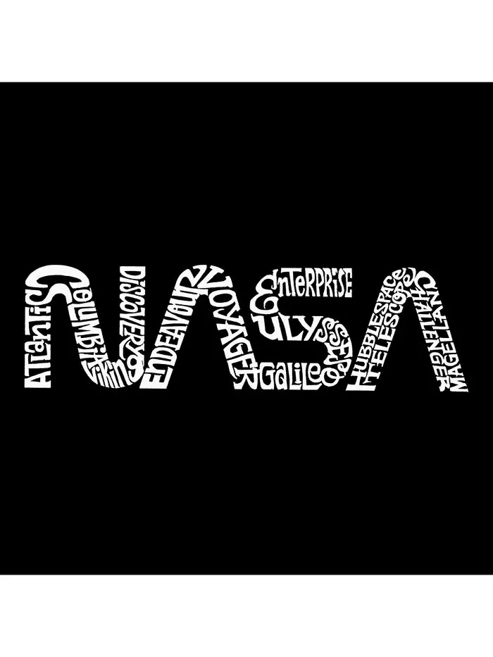 Мужская толстовка с капюшоном Word Art - Worm Nasa LA Pop Art — изображение 2 из 3, черный