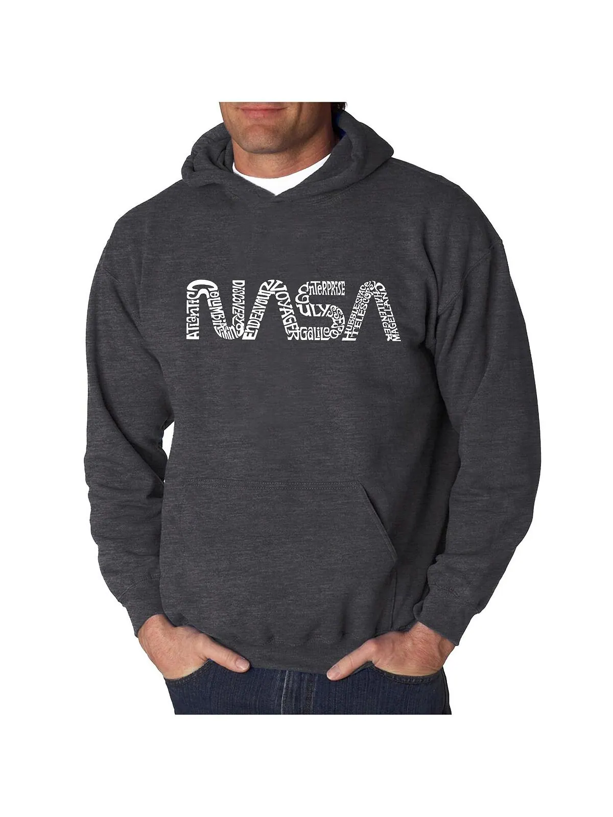 Мужская толстовка NASA Worm LA Pop Art, темно-серая — изображение 1 из 2, темный серый