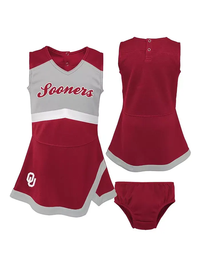 Детский комплект для девочек Oklahoma Sooners: джемпер-платье Cheer Captain и шортики-блумеры в — изображение 1 из 4