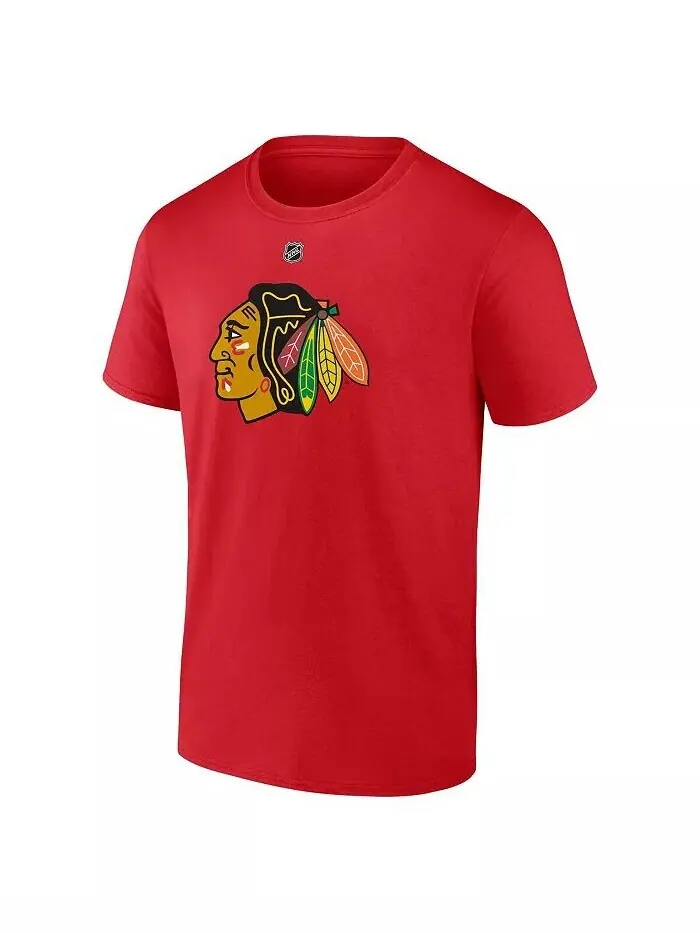Мужская футболка Connor Bedard Red Chicago Blackhawks 2023 NHL Draft Authentic Stack с именем и — изображение 3 из 3