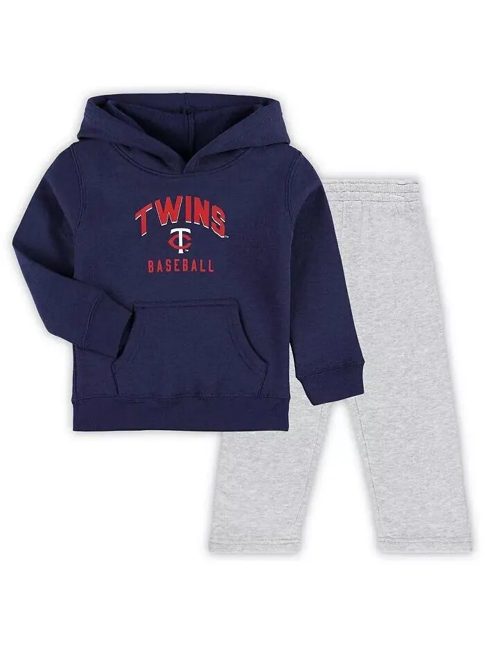 Комплект из флисовой толстовки и брюк темно-синего и серого цвета Minnesota Twins Play-By-Play для — серый