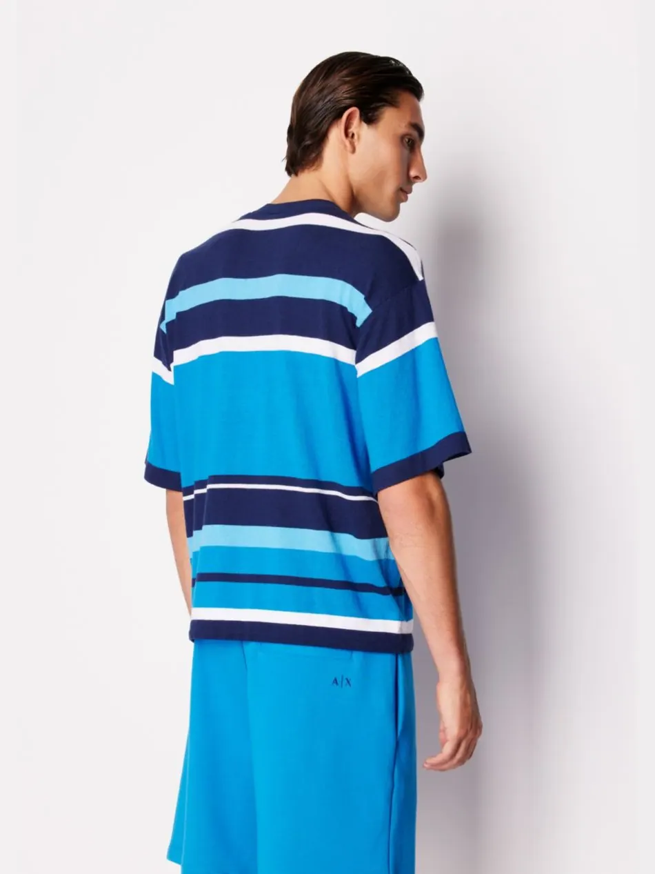 Мужская футболка в полоску с цветовыми блоками A|X Armani Exchange — изображение 4 из 5, мульти