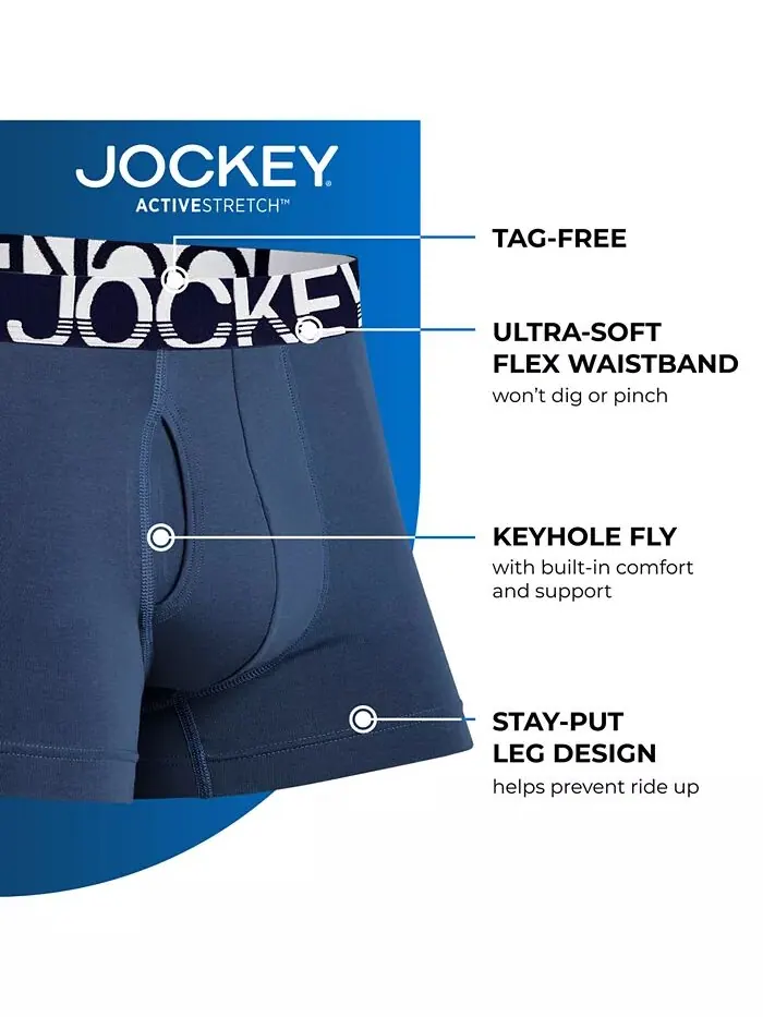 Трусы-боксеры ActiveStretch 4" - 3 шт. в упаковке Jockey — изображение 4 из 5, черный