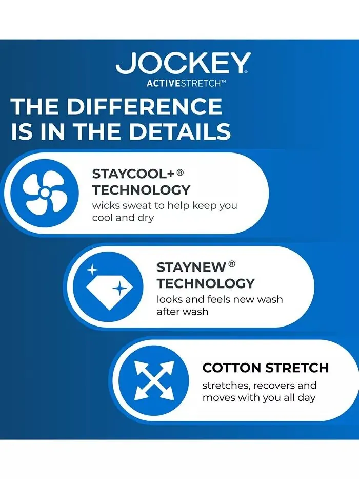 Трусы-боксеры ActiveStretch 4" - 3 шт. в упаковке Jockey — изображение 5 из 5, черный