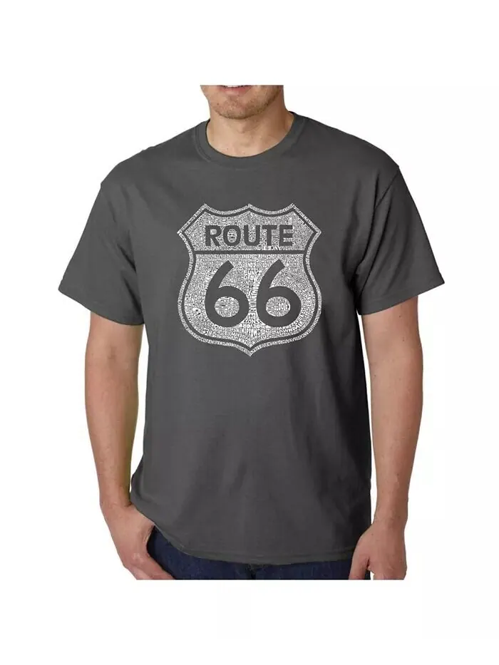 Футболка мужская Word Art - Route 66 LA Pop Art — изображение 3 из 3, черный