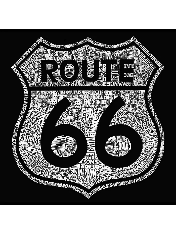 Футболка мужская Word Art - Route 66 LA Pop Art — изображение 2 из 2, серый
