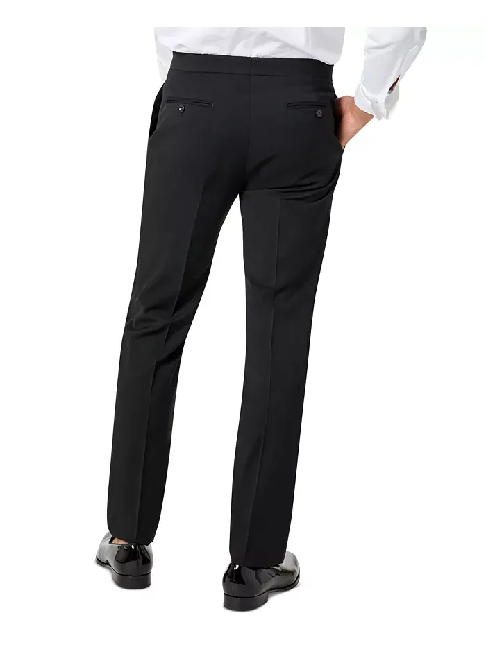 Мужские классические брюки-смокинг Modern-Fit Flex Stretch черного цвета Tommy Hilfiger — изображение 2 из 4, черный