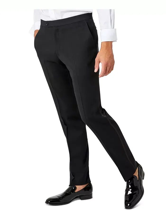 Мужские классические брюки-смокинг Modern-Fit Flex Stretch черного цвета Tommy Hilfiger — изображение 3 из 4, черный