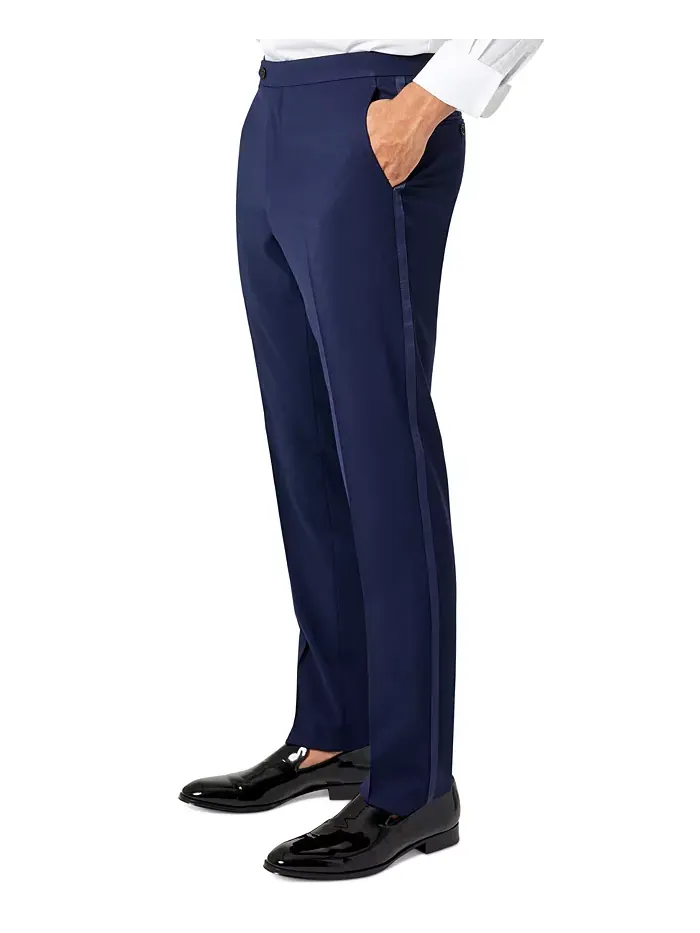 Мужские классические брюки-смокинг Modern-Fit Flex Stretch черного цвета Tommy Hilfiger — изображение 3 из 4, темно-синий