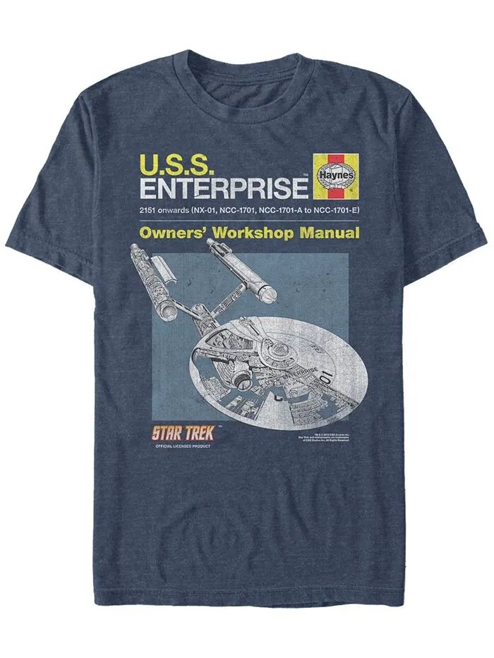 Мужская футболка с короткими рукавами Star Trek The Original Series USS Enterprise Workshop Guide — изображение 1 из 1