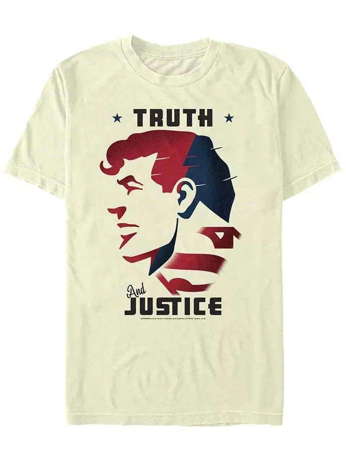 Футболка с коротким рукавом DC Men's Superman Truth and Justice Fifth Sun — изображение 1 из 1