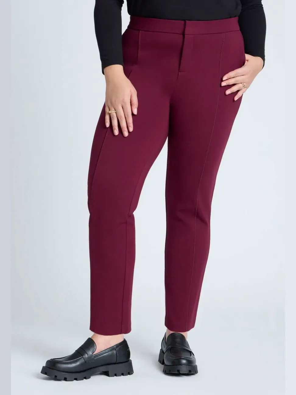 Женские брюки больших размеров The Ultimate Stretch Slim Leg Pant (Эластичные эластичные узкие — изображение 2 из 3, черный