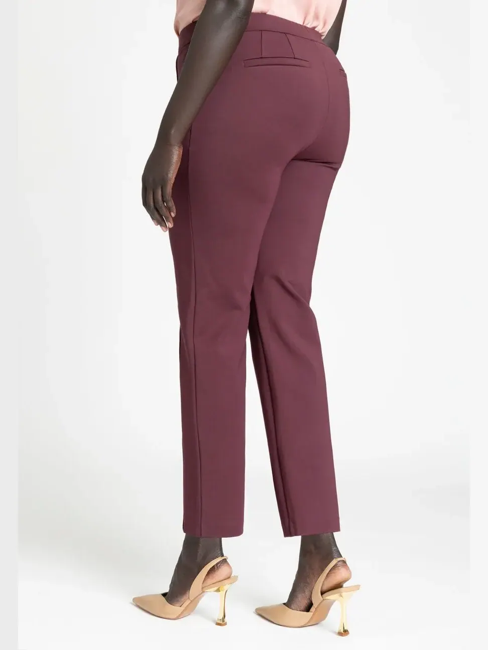 Женские брюки больших размеров The Ultimate Stretch Slim Leg Pant (Эластичные эластичные узкие — изображение 2 из 3, винный