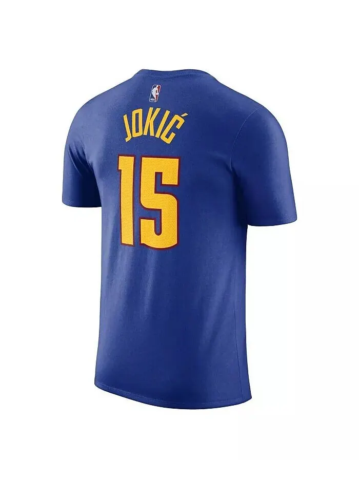 Мужская футболка Nikola Jokic Blue Denver Nuggets 2022/23 Statement Edition с именем и номером — изображение 2 из 3, синий