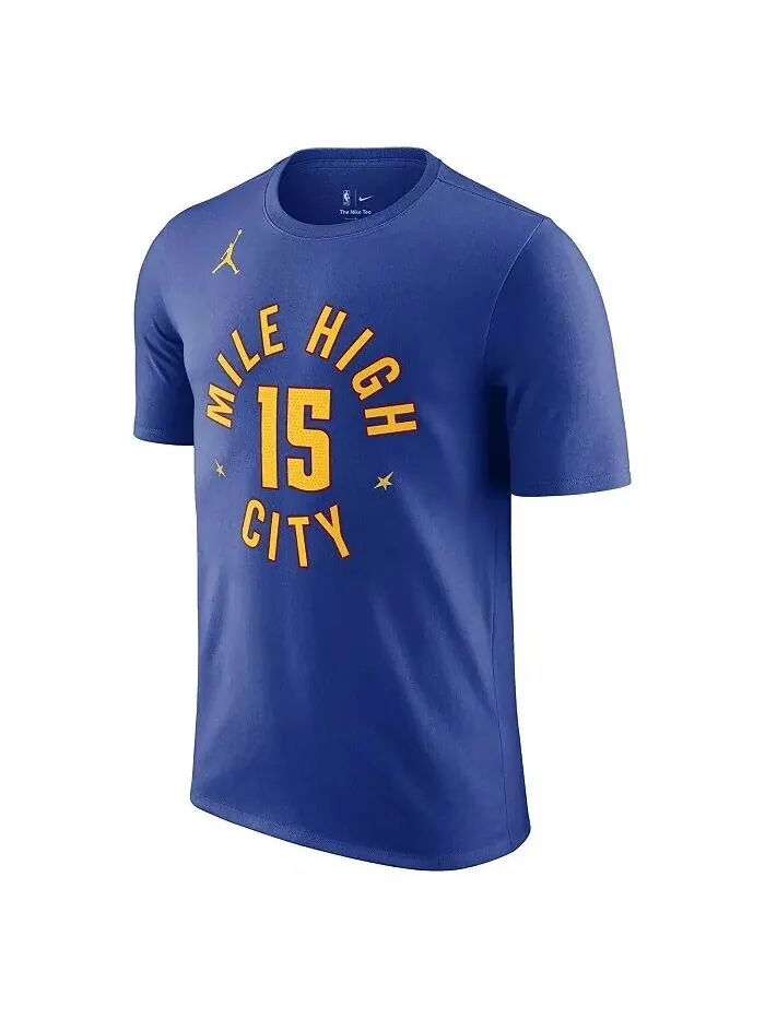 Мужская футболка Nikola Jokic Blue Denver Nuggets 2022/23 Statement Edition с именем и номером — изображение 3 из 3, синий