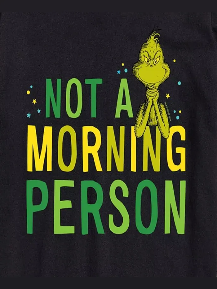 Мужская футболка с коротким рукавом The Grinch Not A Morning Person AIRWAVES — изображение 3 из 3, черный