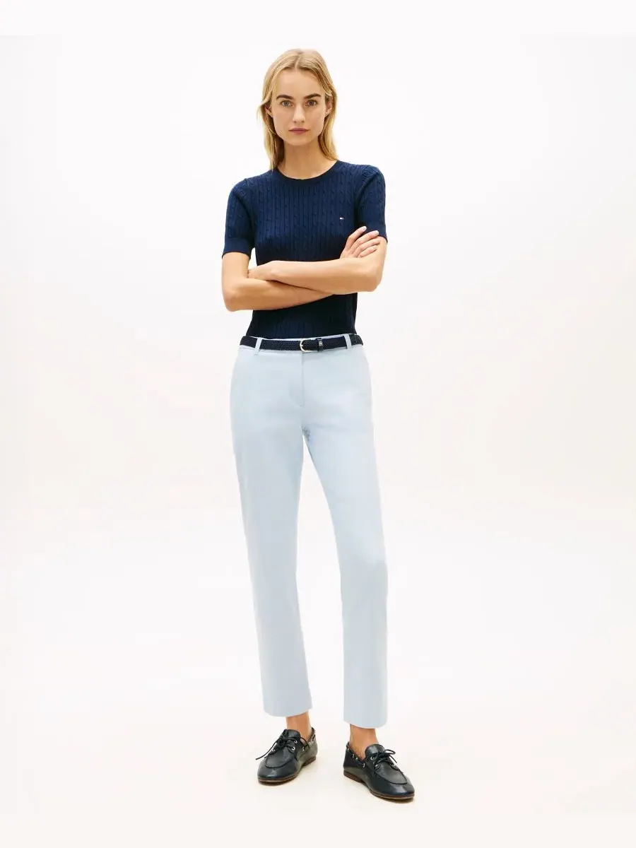 Женские узкие брюки-чиносы из твила Tommy Hilfiger — изображение 2 из 4, синий