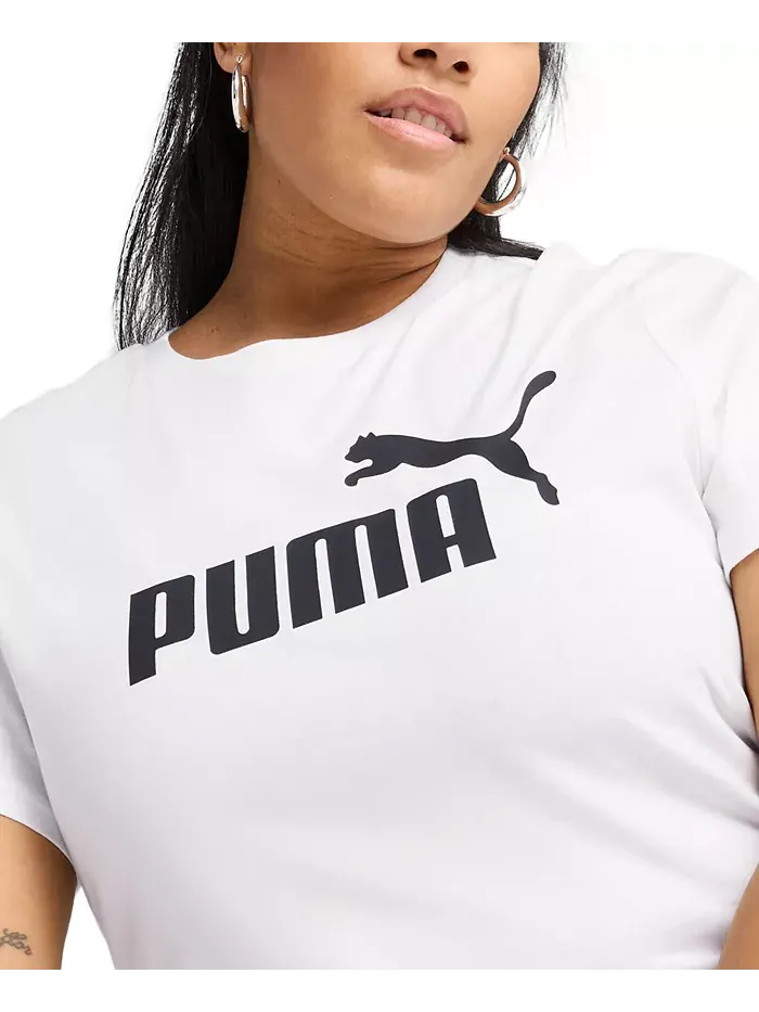 Женская базовая футболка Essential No 1 с логотипом Puma — изображение 4 из 4, белый