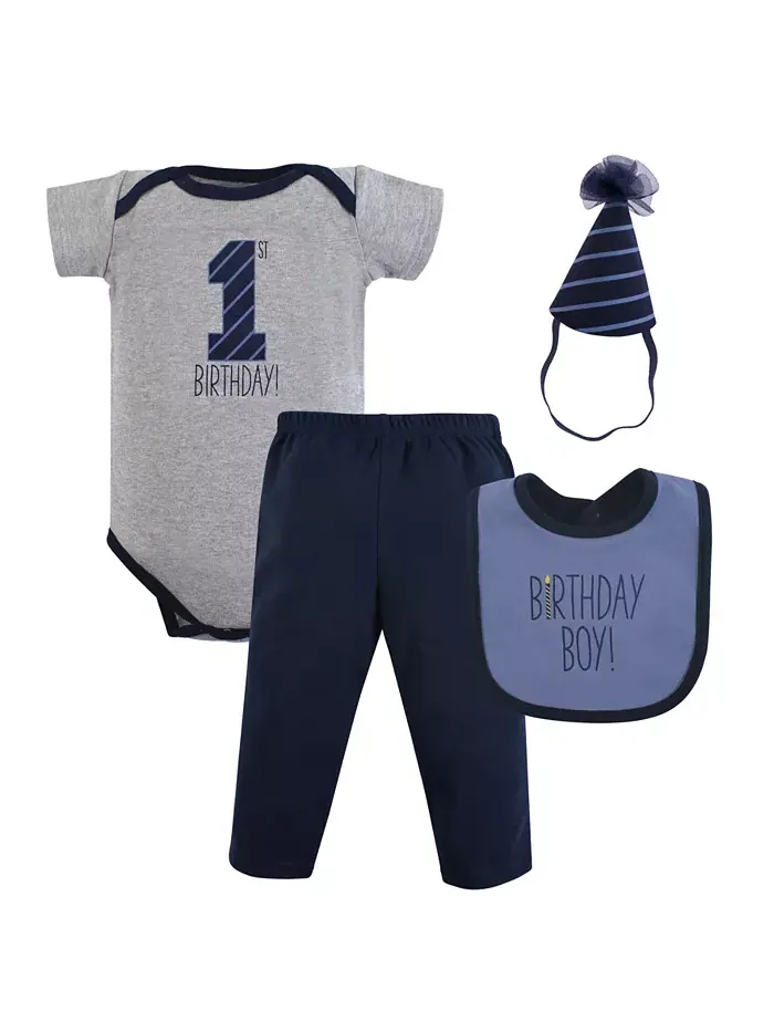 Комплект для новорожденных мальчиков Hudson Thermal Preemie Layette Set, 4 предмета, с длинным — изображение 1 из 1