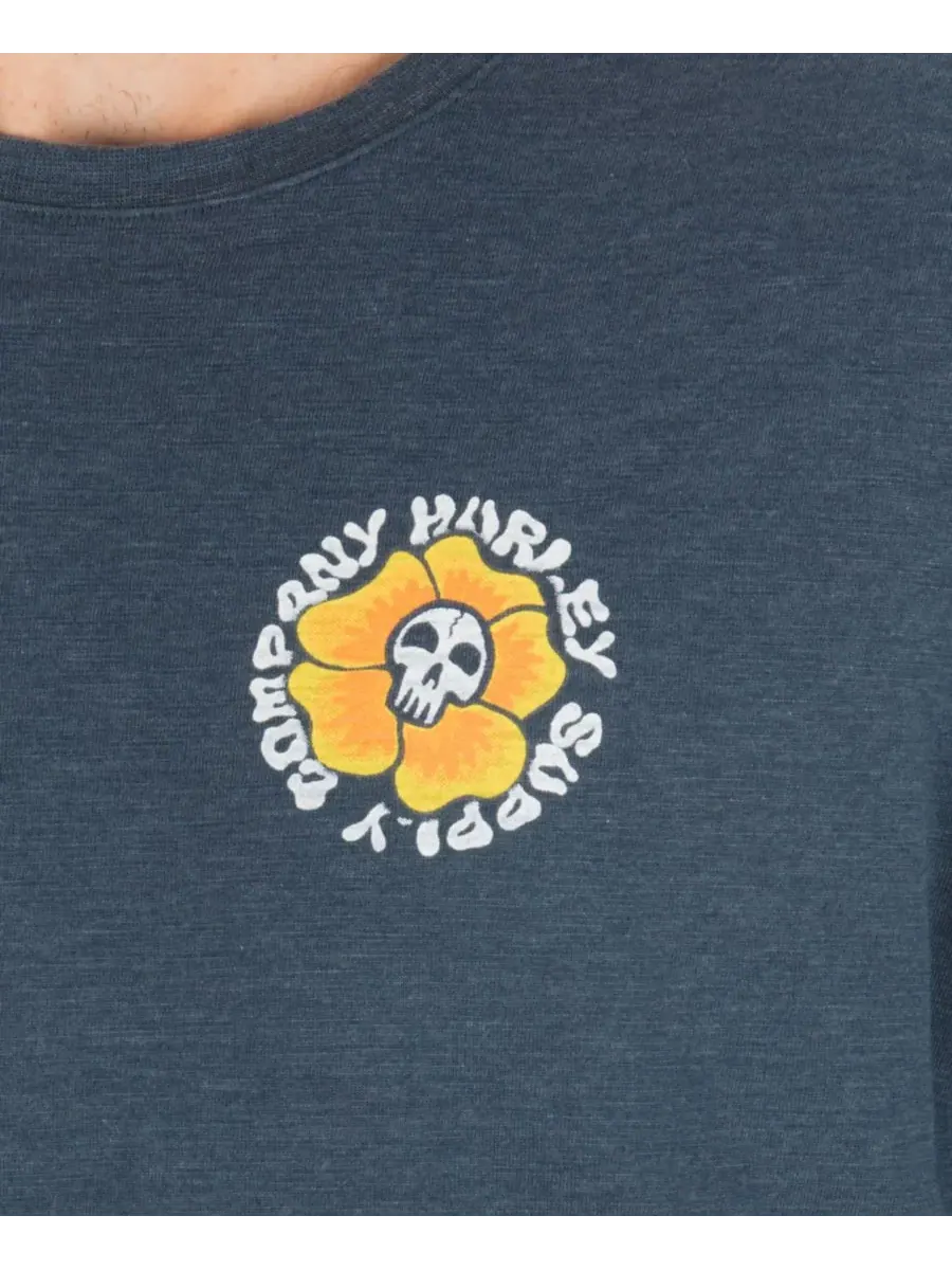 Hurley Мужская футболка Dead Shred Slub стандартного кроя — изображение 4 из 7, синий