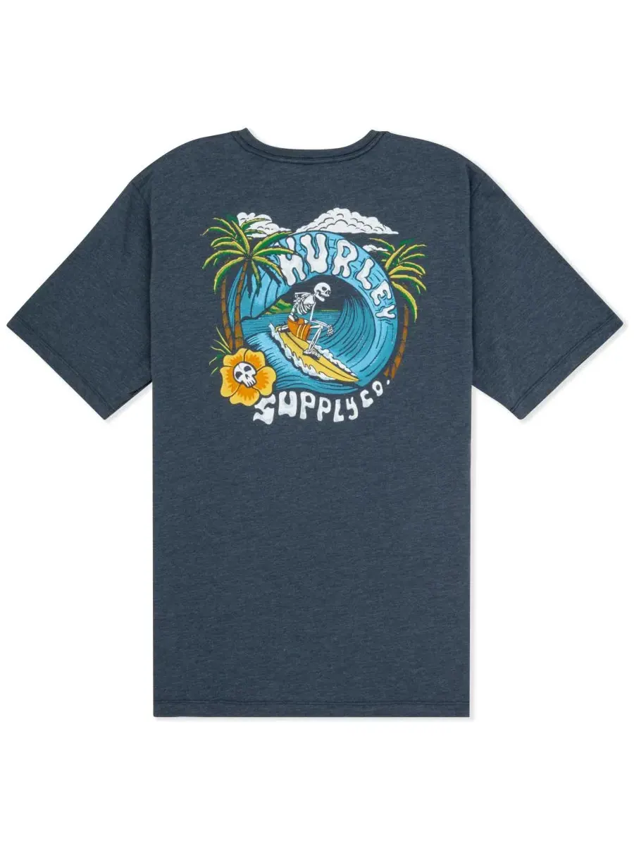 Hurley Мужская футболка Dead Shred Slub стандартного кроя — изображение 7 из 7, синий