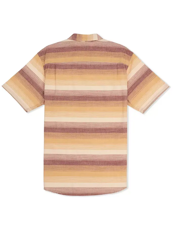 Мужская рубашка с коротким рукавом Lido Stripe Hurley — изображение 4 из 4, коричневый
