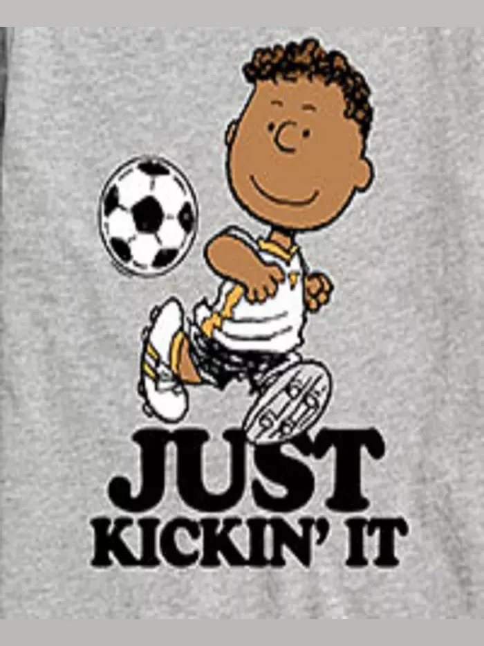 Футболка с принтом Big Boys Just Kickin' It для мальчиков Peanuts — изображение 3 из 3, серый