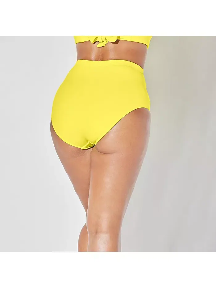 Женские плавки-шорты с высокой талией и сборками Swimsuits for All — изображение 2 из 2, зеленый